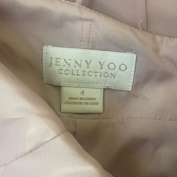 Jenny Yoo Dress Farrah Blush Pink Halter Waterfall Front Zip Back Size 4 - Picture 6 of 8